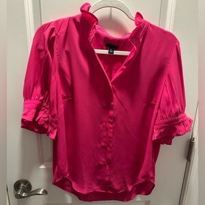 Ann Taylor Ruffle Button Down Top